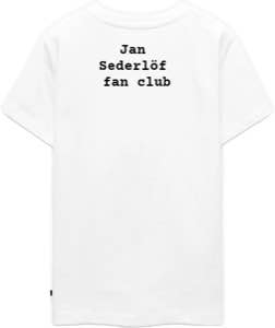 Back of the t-shirt, printed with “Jan Sederlöf fan club”